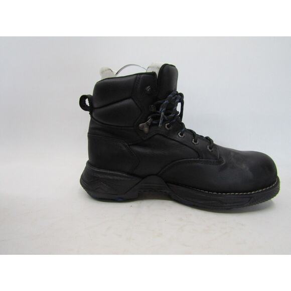 Wolverine Mens Sz 11.5 Black Leather Composite Toe Laces Comfort Work Ankle Boot main image 11